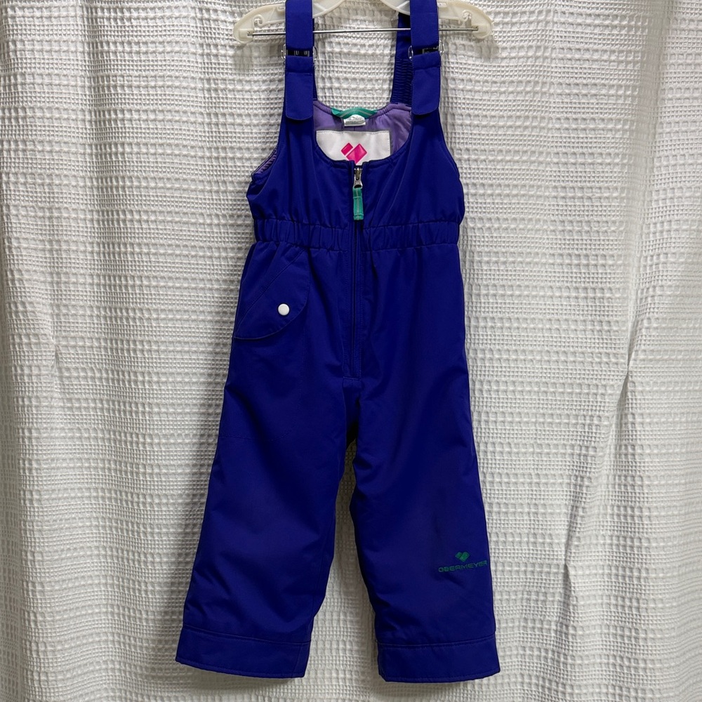 Obermeyer Royal Purple Blue Kids Snoverall Ski bibs Overalls EUC Snowboard 3T - Picture 2 of 10